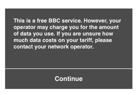 BBC News warning users they might get charged by they network operator